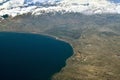 Top View of Lake Sevan and Caucasus Mountains Royalty Free Stock Photo