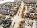 Top view lakeside residential area with colorful autumn fall lea Royalty Free Stock Photo