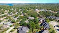 Top view lakeside residential area mix of expensive and standard houses in Grapevine, Texas, America Royalty Free Stock Photo