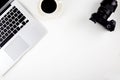Top view of laptop computer with open display screen monitor and Royalty Free Stock Photo