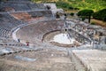 Top view of a large amphitheater in Ephesus, Turkey