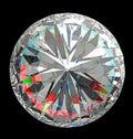 Top view of large round diamond isolated Royalty Free Stock Photo