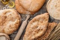 View of lavash bread in diverse