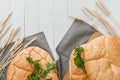 View of lavash bread with parsley