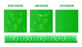 Top view Lawn Aeration. Before and After stage. Vector sign surface illustration. Royalty Free Stock Photo