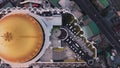 Top view of Lebua Tower, skyscrapers and roads nearby, Bangkok