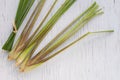 Top view Lemon Grass on wood background