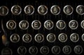 Top view of letters QWERTZ on a German 1920& x27;s mechanical typewriter keyboard Royalty Free Stock Photo