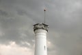 Top view of lighthouse on a cloudy day Royalty Free Stock Photo
