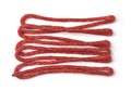 Top view of long thin kabanos sausages