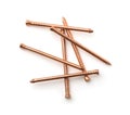 Top view of lost head copper nails Royalty Free Stock Photo