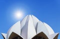 Top view of the lotus temple. located in New Delhi, India, is a Bahai House of Worship. Royalty Free Stock Photo