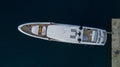 Top view of a luxurious boat in the port Royalty Free Stock Photo