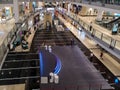 Top view of a luxurious mall interior with people shopping Royalty Free Stock Photo