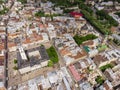 Top View on Lviv city center aerial view at Summertime midday, Western Ukraine Royalty Free Stock Photo