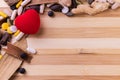 Top view macro shot of herbal pills and tablets arranged with spices on a red stone. Unani medicines concept Royalty Free Stock Photo