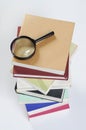 Top view magnifier & books