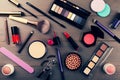 Top view of makeup cosmetics set Royalty Free Stock Photo