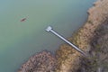 Man in kayak in river on winter day Royalty Free Stock Photo