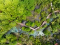 Top view Mangrove forest and river landscape at Thapom Klong Song Nam, Krabi Thailand, Beautiful root in mangrove forest with Royalty Free Stock Photo