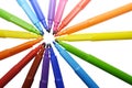 Multicolors marker pens on white background isolated. Royalty Free Stock Photo