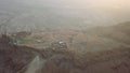 Top view masada shot in the desert