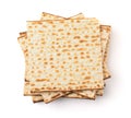 Top view of matzo flatbread stack Royalty Free Stock Photo