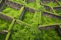 top view of the maze-like walls of an ancient city ruin Royalty Free Stock Photo