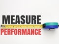 Top view measuring tape with text MEASURE PERFORMANCE Royalty Free Stock Photo