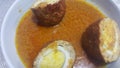 Top view of meat balls or meat kofta curry