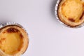 Top view of meat pies on a cup foil isolated on a white background Royalty Free Stock Photo