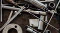 Top View of Mechanic Tools at the Garage. Engineer, Craftsman Toolbox Royalty Free Stock Photo