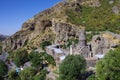 The top view on the medieval Geghard monastery complex Royalty Free Stock Photo