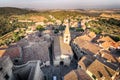 Top view of the medieval village of Capalbio, Tuscany, Italy. Historic buildings in the hills Royalty Free Stock Photo