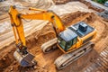 Top View of Medium-Sized Excavator Royalty Free Stock Photo