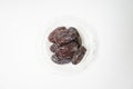 Medjoul or Medjool dates on white background Royalty Free Stock Photo