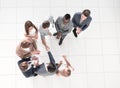 top view. meeting business partners in the office Royalty Free Stock Photo