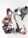 Top view. meeting business partners in the office Royalty Free Stock Photo