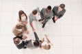 Top view. meeting business partners in the office Royalty Free Stock Photo