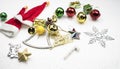 Top view of Merry Christms and Happy New Year decoration.with bell,gifts,presents Royalty Free Stock Photo