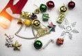 Top view of Merry Christms and Happy New Year decoration Royalty Free Stock Photo