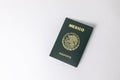 Top view of a Mexican passport against a white background with space for text Royalty Free Stock Photo
