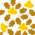 Top View Mice or Rat With Peanut Butte Cartoon Vector