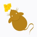 Top View Mice or Rat With Peanut Butte Cartoon Vector