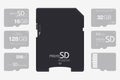 Top View Micro SD to SD Memory Card Adapter. Memory Chip Isolate