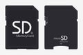 Top View Micro SD to SD Memory Card Adapter. Memory Chip Isolate