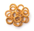 Top view of mini salted crispbread rings