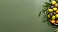 Top View of An Minimalist Olives Background With Copy Space Selective Focus Royalty Free Stock Photo