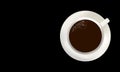Top view minimalistic illustration of a cup of coffee