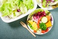 Top view of mixed vegetables salad Royalty Free Stock Photo